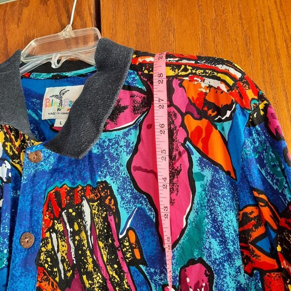 Palm Bay Made in Hawaii Men Short Sleeve Shirt MultiColor SzL PreLoved Good Cond - Picture 3 of 9